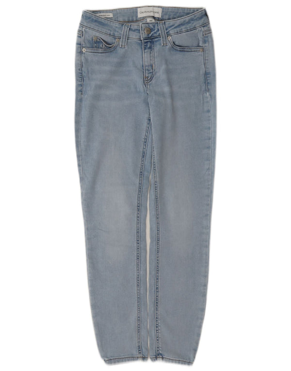 Calvin Klein Damen Mid Rise Skinny Jeans W25 L27 Blaue Baumwolle
