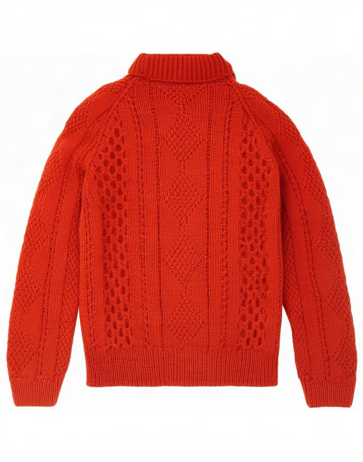 Vintage Damen Rollkragenpullover Pullover UK 12 Medium Orange