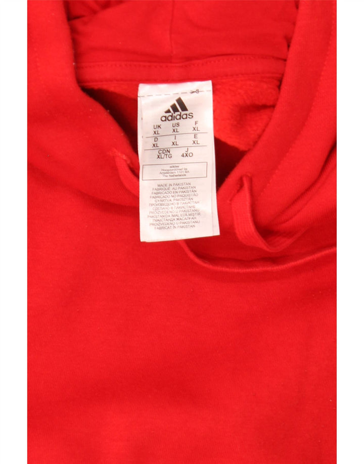 Adidas Herren Kapuzenpullover XL Rot Polyester