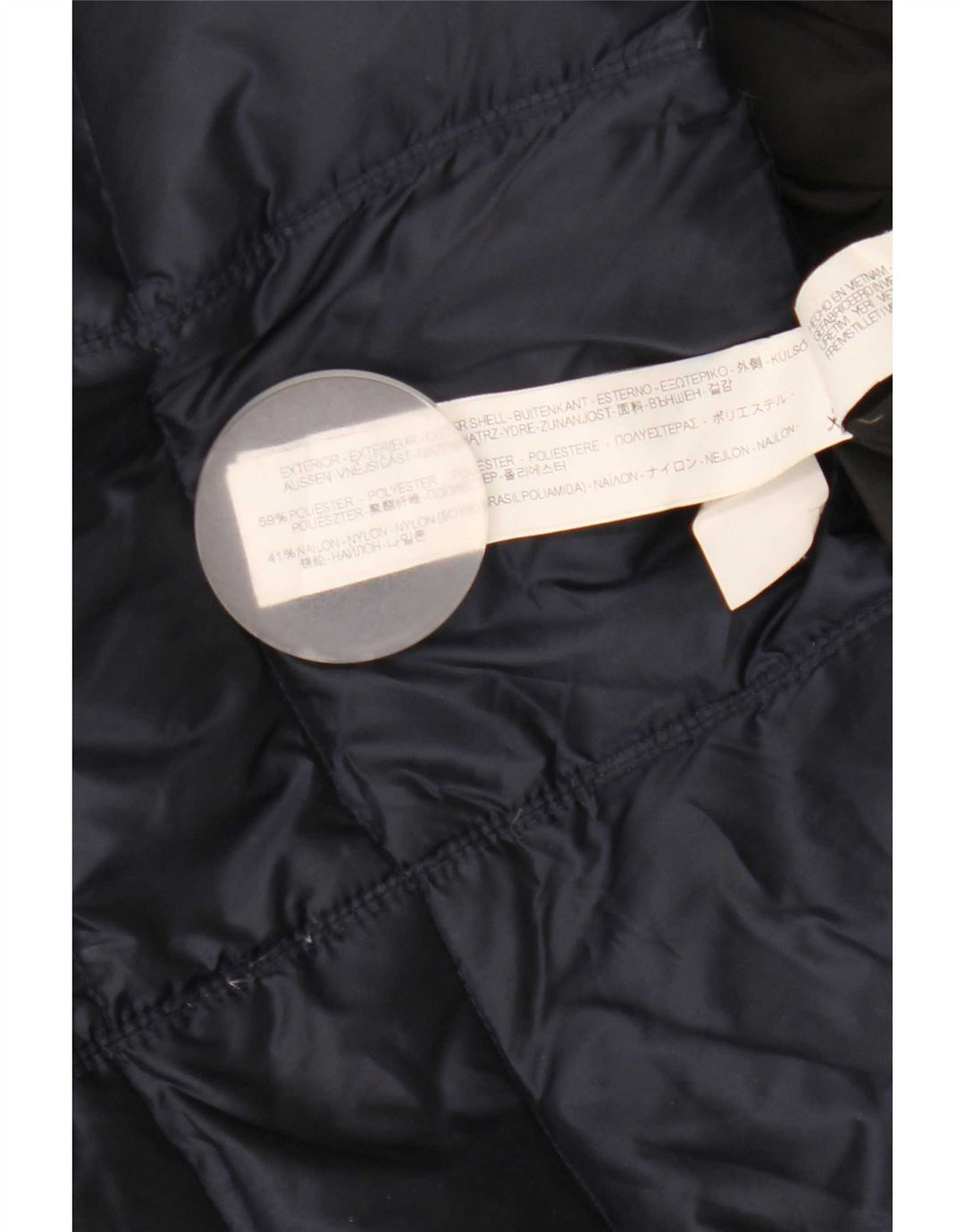 Zara Wattierter Damenmantel mit Kapuze, UK 10, Größe S, Marineblau, Polyester