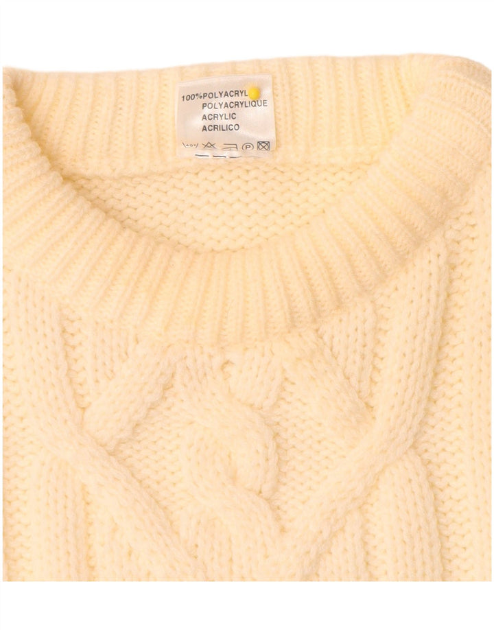 Angelo Muroni Herren-Pullover mit Rundhalsausschnitt, groß, cremefarbenes Polyacryl