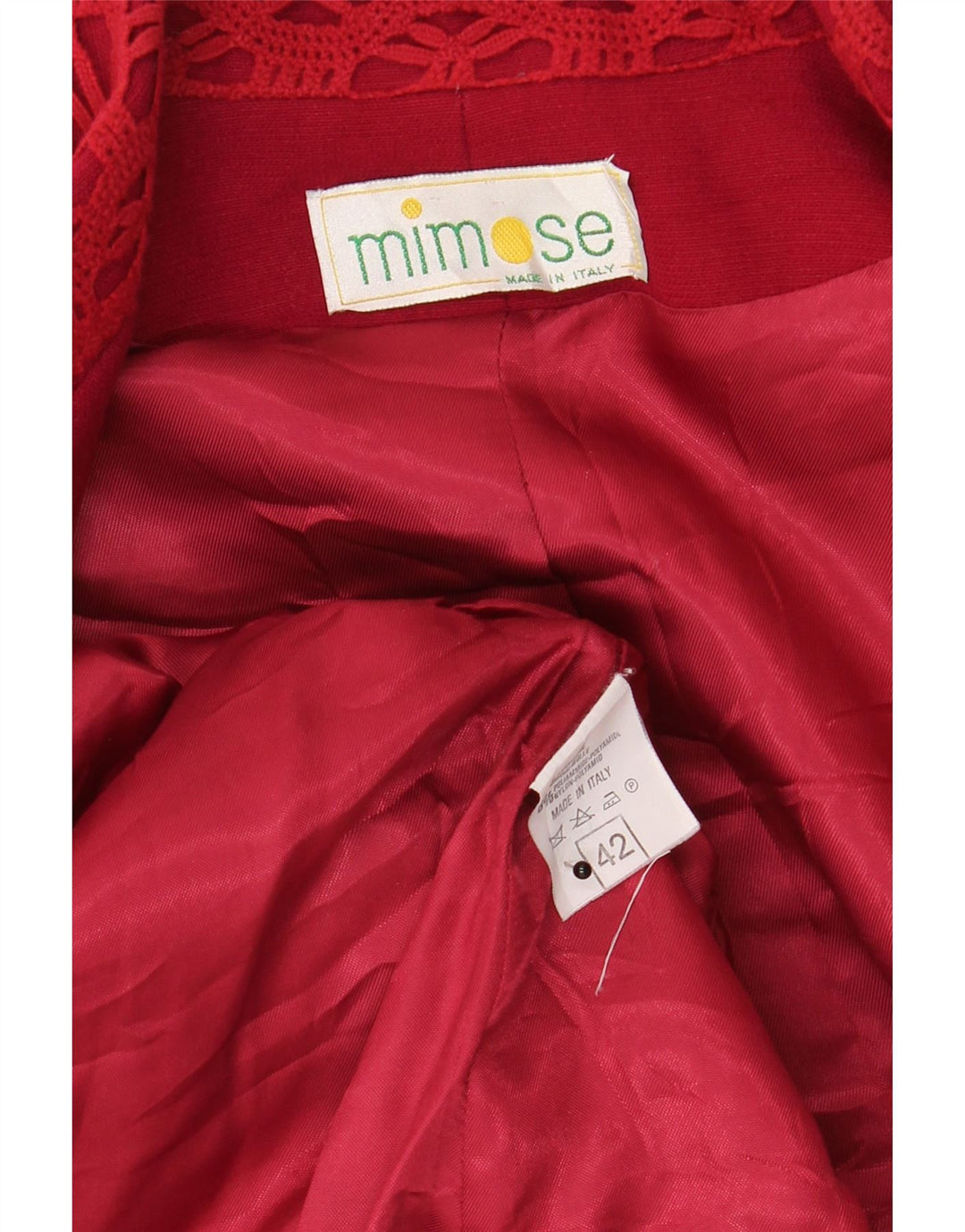 Vintage Damen Zweireihige Blazerjacke IT 42 Mittlere Burgunderwolle
