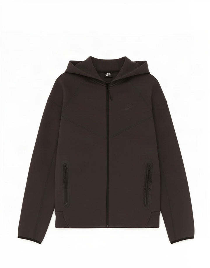 Nike Herren-Kapuzenpullover mit Reißverschluss, mittelgraue Baumwolle