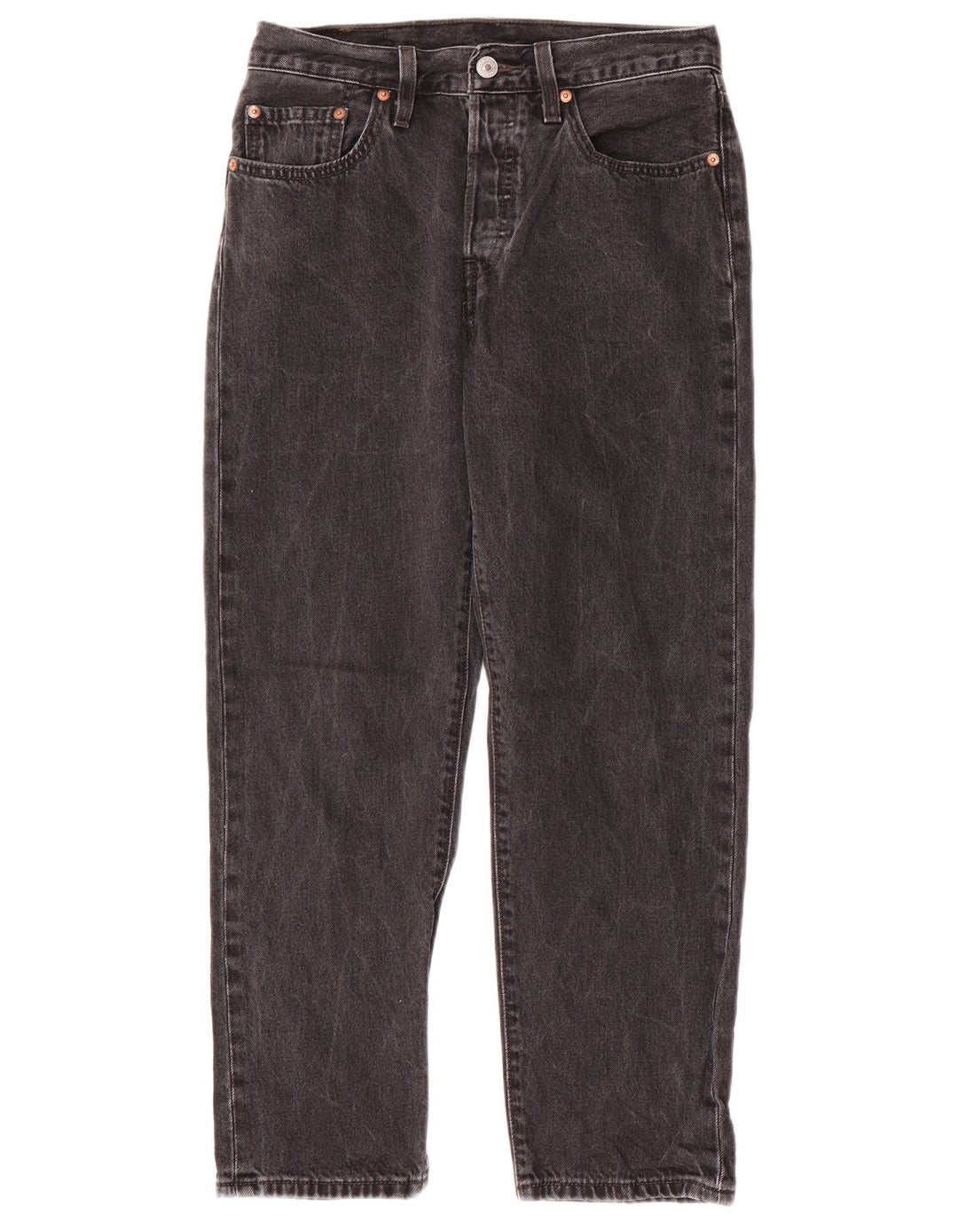 Levi's Damen 501 Straight Jeans W27 L26 Schwarze Baumwolle