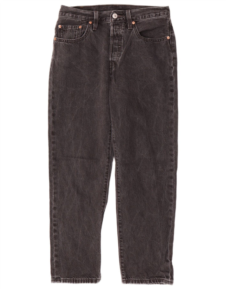 Levi's Damen 501 Straight Jeans W27 L26 Schwarze Baumwolle