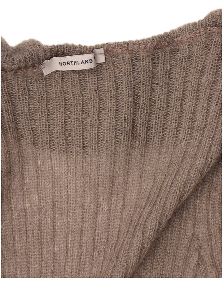 Northland Langer Damen-Cardigan mit Rüschen vorne, Gr. 8, Grau