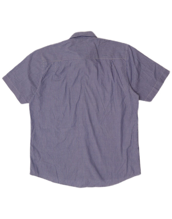 Pierre Cardin Herren-Kurzarmhemd mit normaler Passform, XL, blauer Nadelstreifen