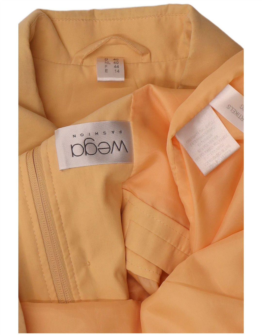 VINTAGE Womens Overcoat UK 14 Large Yellow Colourblock Polyester