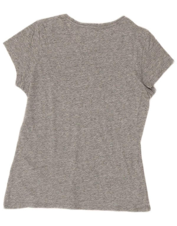 Levi's Womens Graphic T-Shirt Top UK 12 Mittelgrau gefleckte Baumwolle