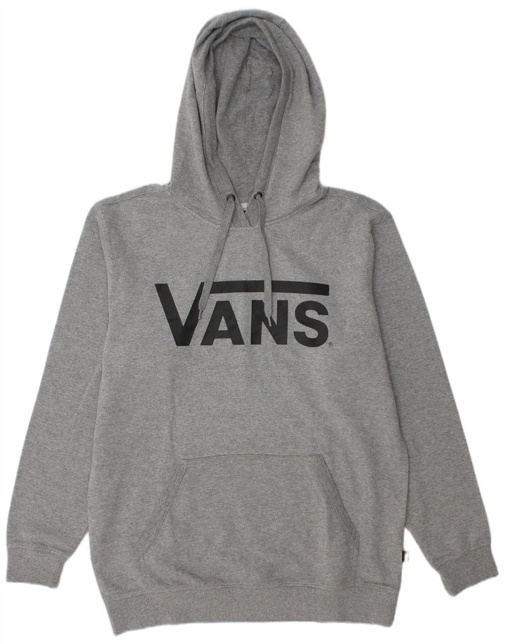 VANS Mens Graphic Hoodie Jumper Medium Grey Cotton