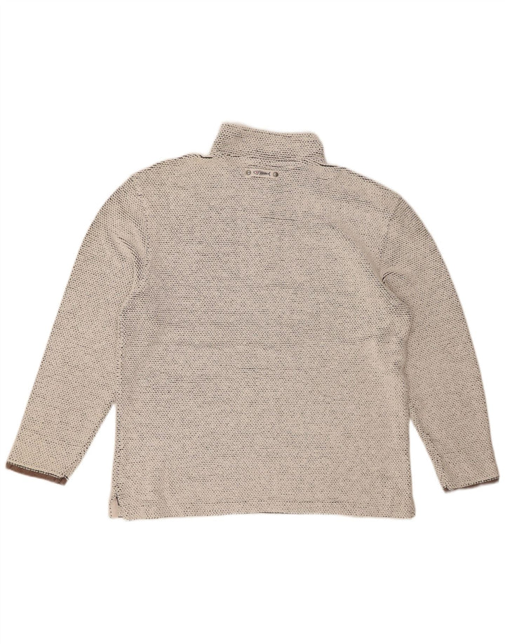 WEIRD FISH Herren-Sweatshirt mit Reißverschluss am Hals, groß, aus grauer Baumwolle