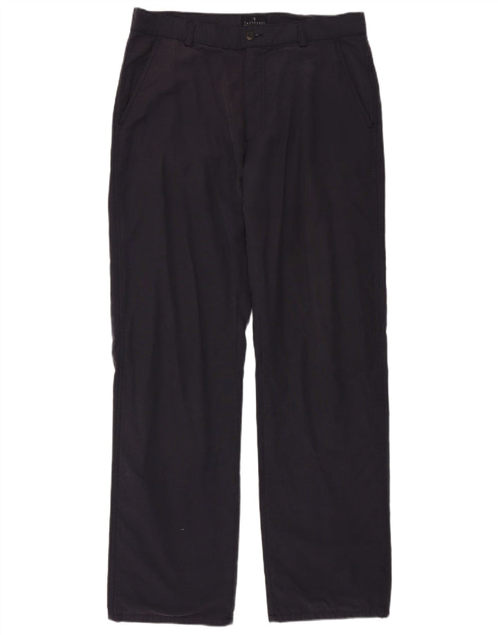 TRUSSARDI Gerade Chinohose für Herren IT 52 XL W36 L34 Marineblaue Baumwolle