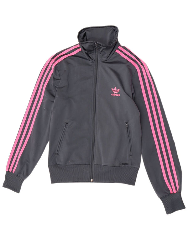 Adidas Damen Trainingsanzug Top Jacke EU 38 Small Grau Polyester