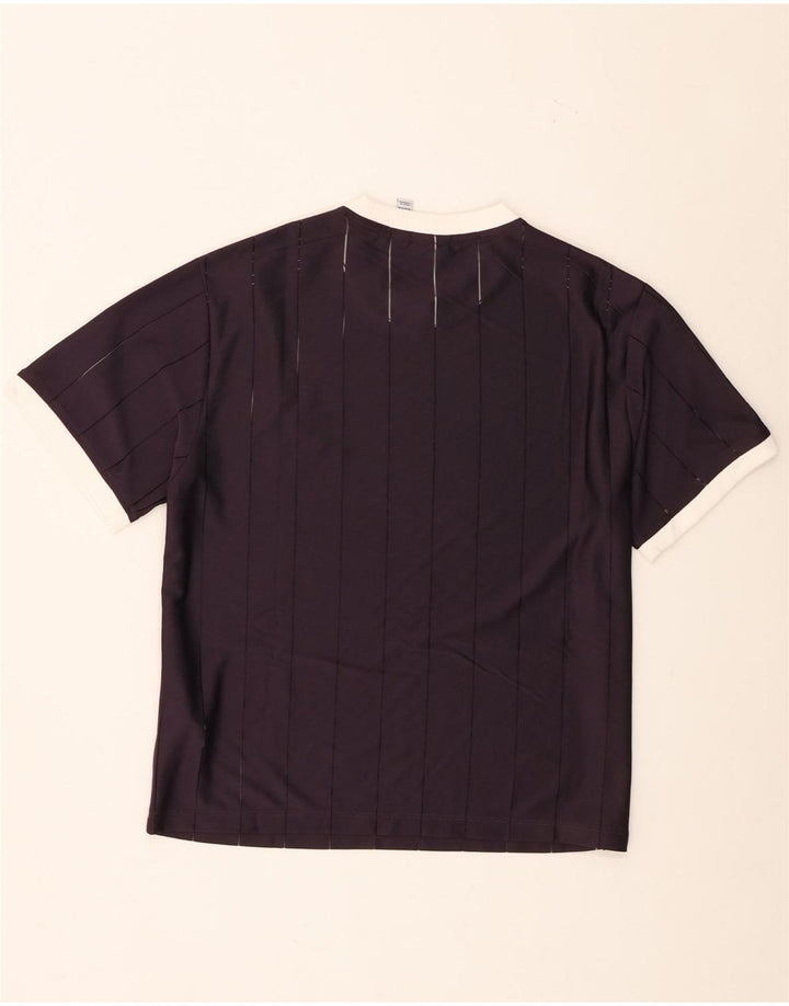 Adidas Damen T-Shirt Top UK 12/14 Mittellila gestreift aus Polyester