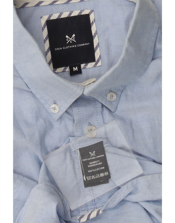 Crew Clothing Herren-Kurzarmhemd aus mittelblauer Baumwolle