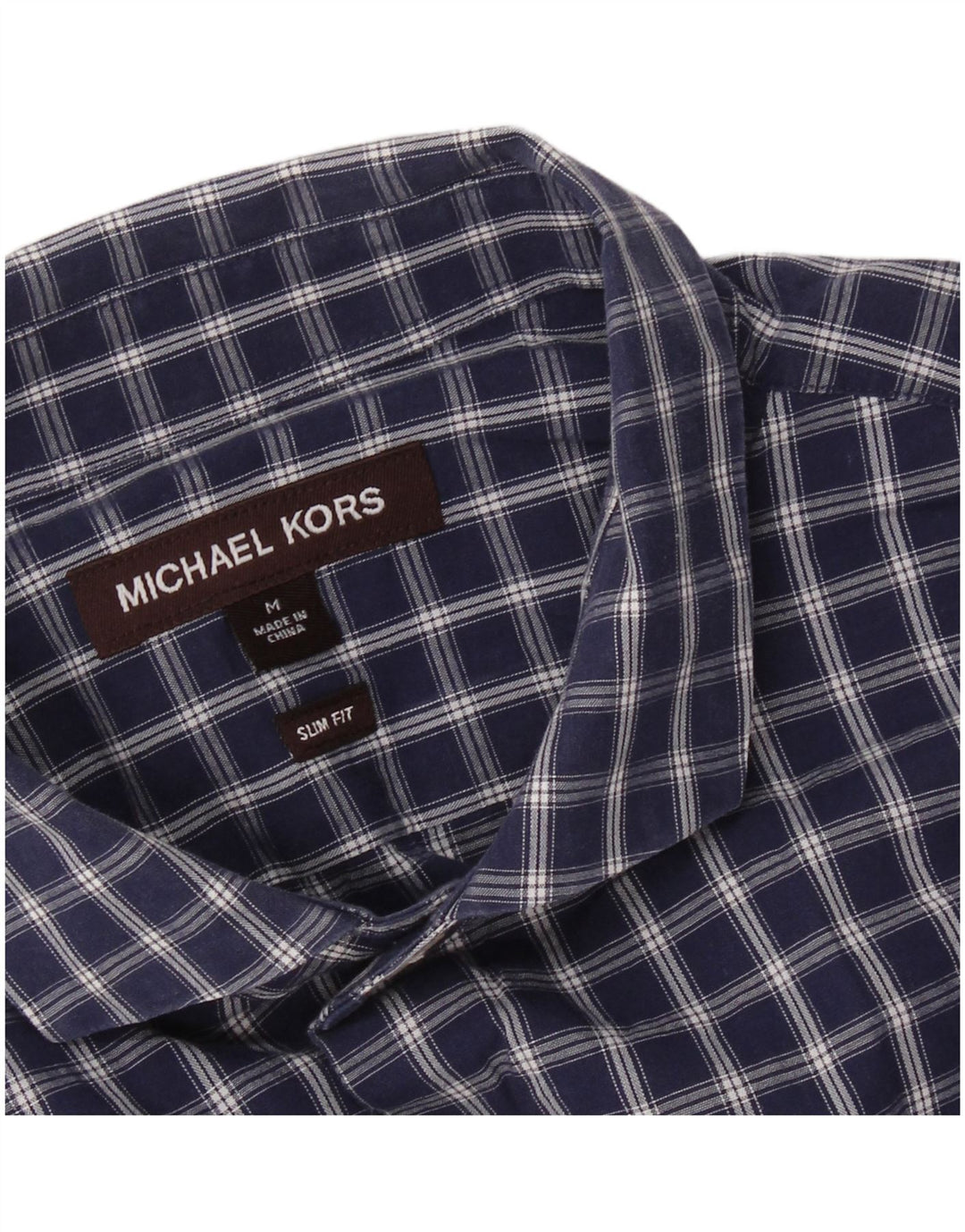 MICHAEL KORS Herren Slim Fit Hemd Medium Marineblau kariert