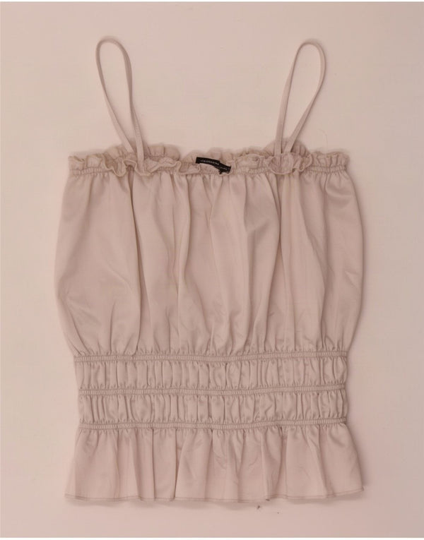 Zara Damen Crop Cami Top UK 12 Medium Beige Polyester