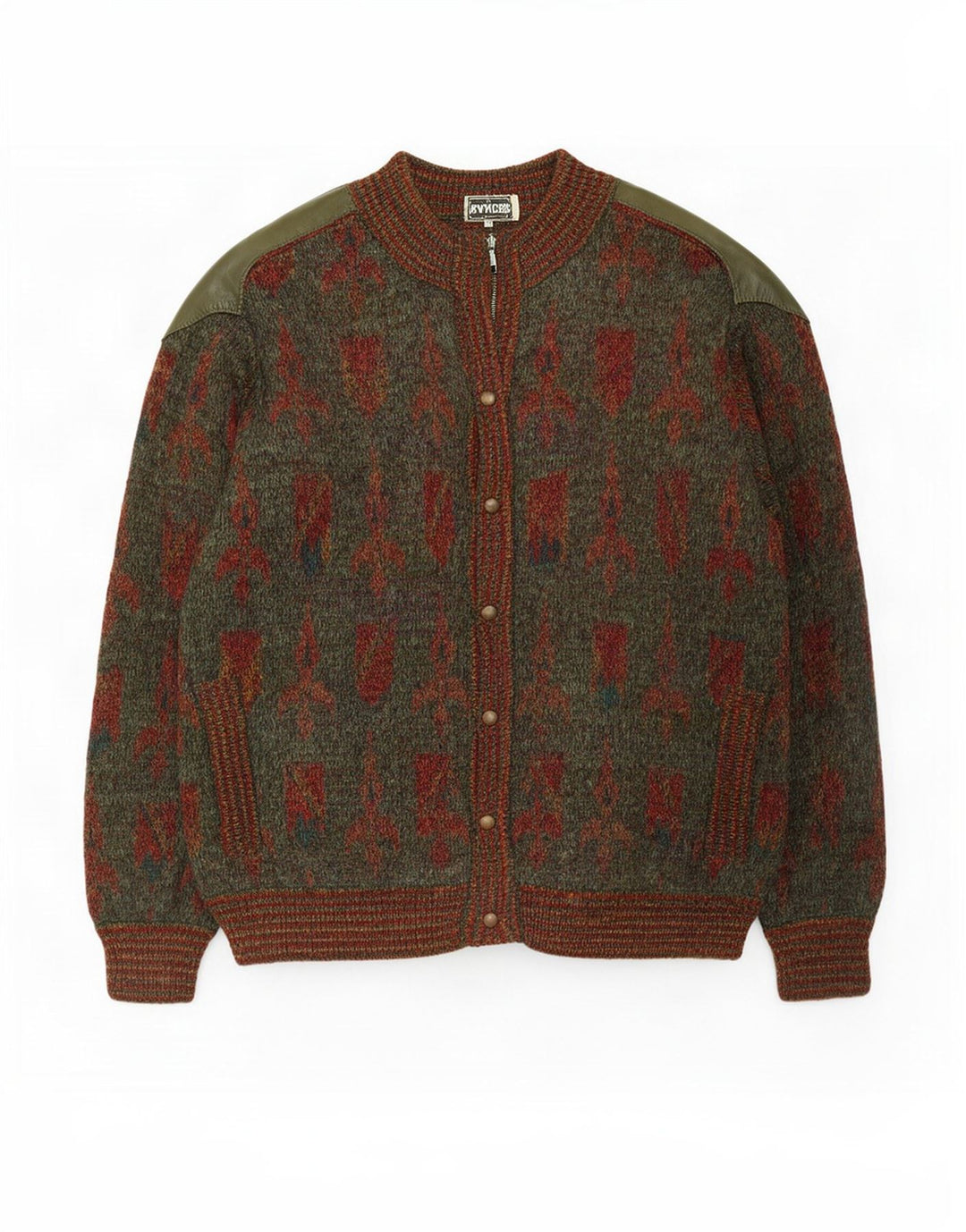 Ranger Herren-Cardigan mit abstraktem Muster, Größe 52, groß, grün, Polyamid