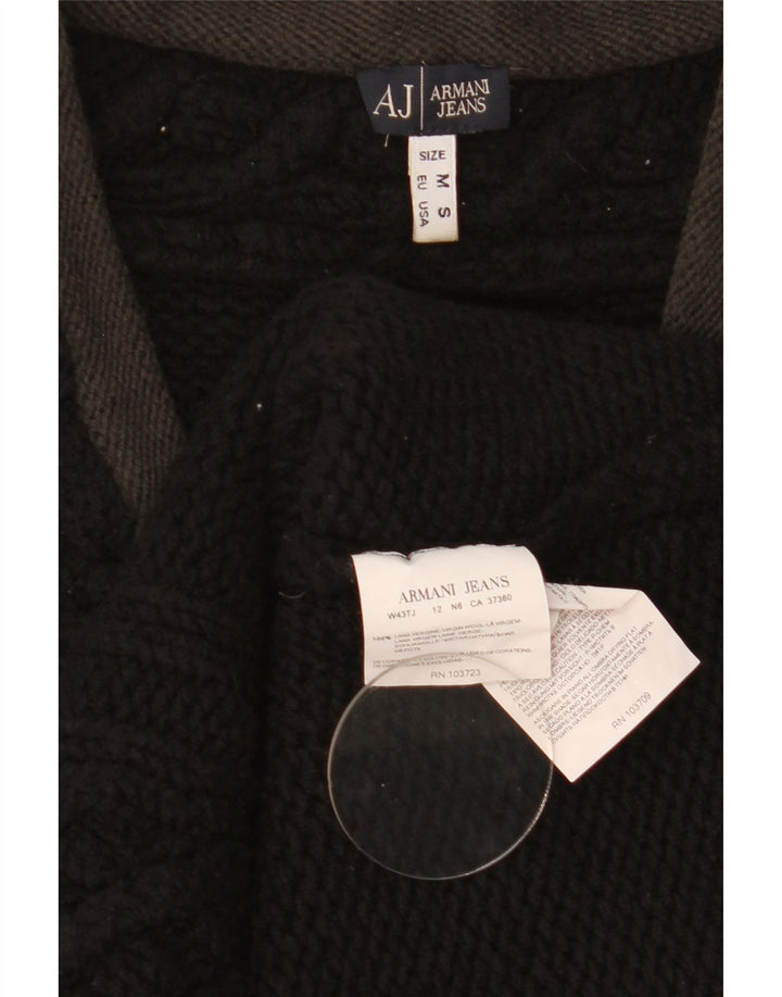 Armani Jeans Herren-Pullover mit V-Ausschnitt, mittelschwarze Wolle