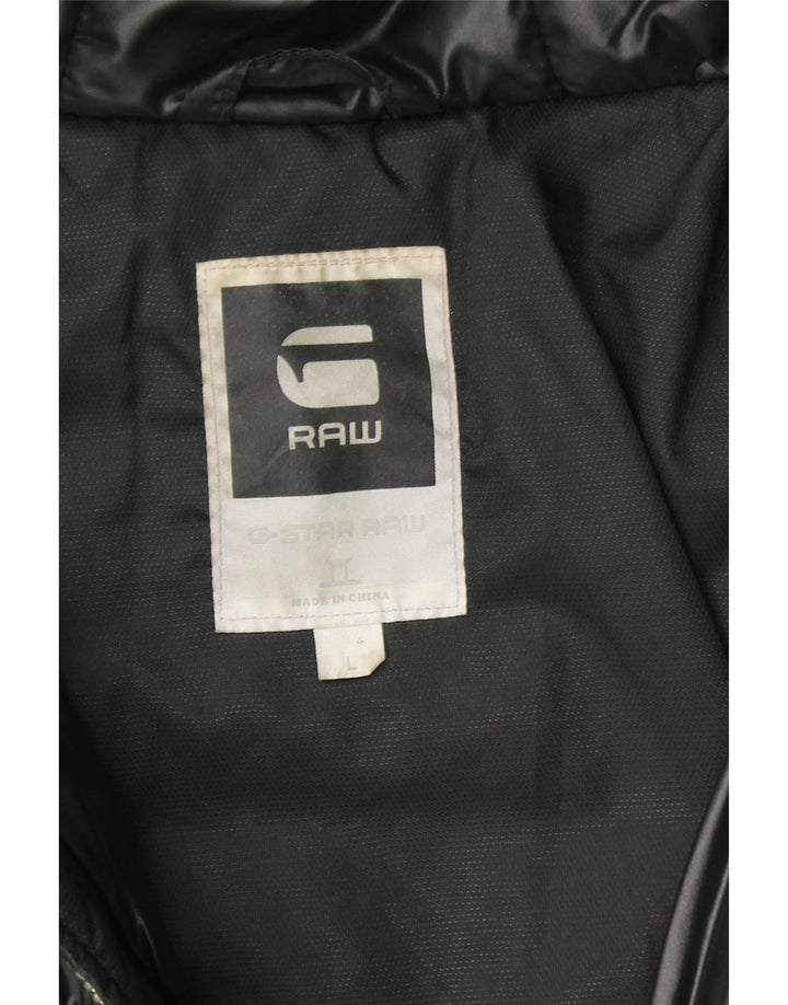 G-STAR Wattierte Damenjacke mit Kapuze, UK 16, Größe L, Schwarz, Polyamid