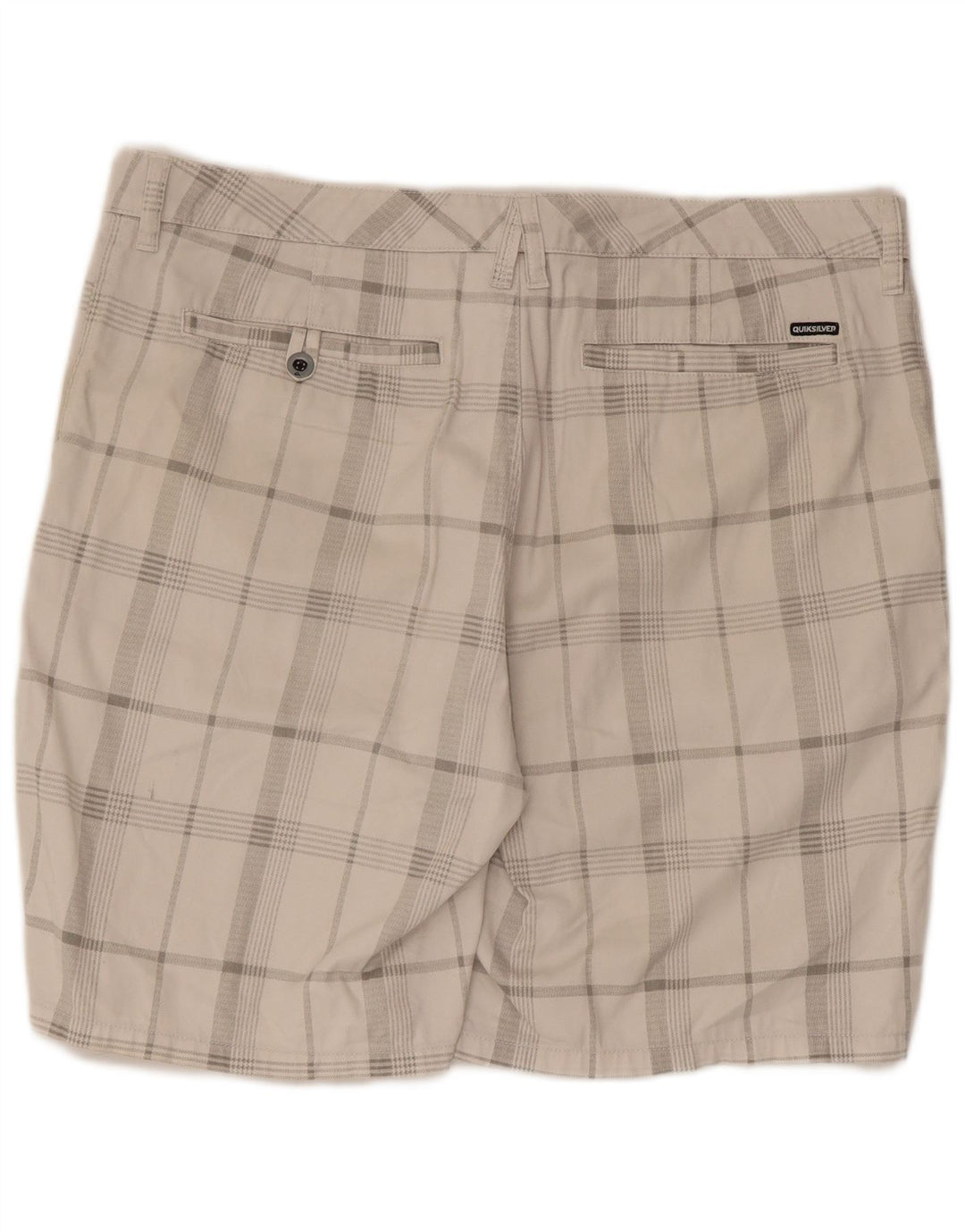 QUIKSILVER Herren-Chinoshorts W38 XL weiß karierte Baumwolle