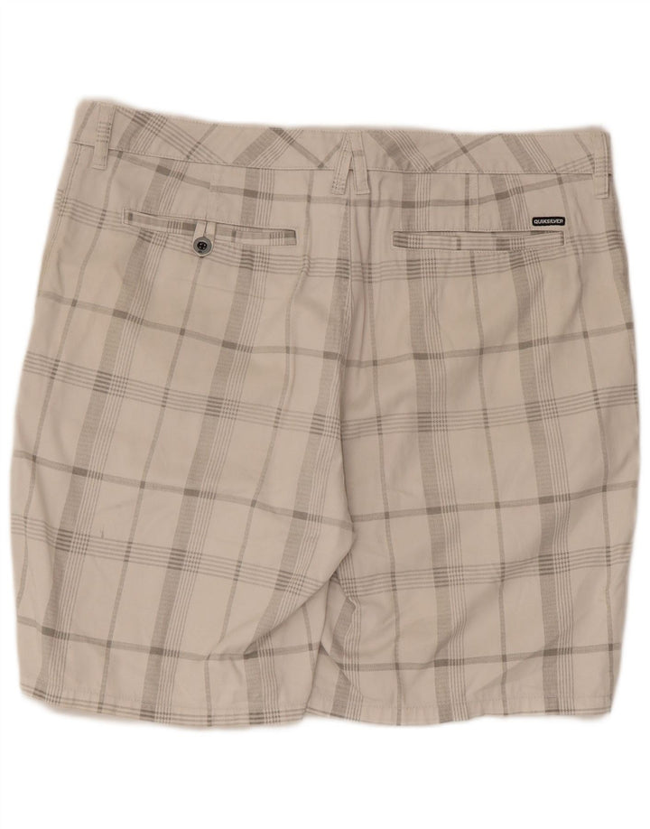 QUIKSILVER Herren-Chinoshorts W38 XL weiß karierte Baumwolle