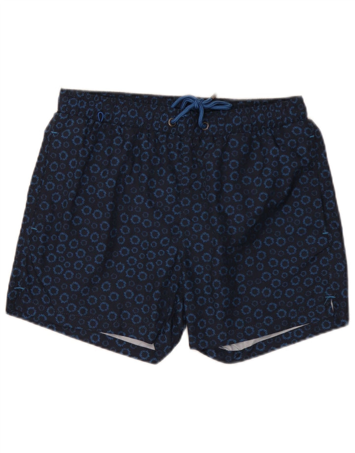 Gutteridge Herren-Badeshorts, mittelgroß, marineblau, geblümt, Polyester