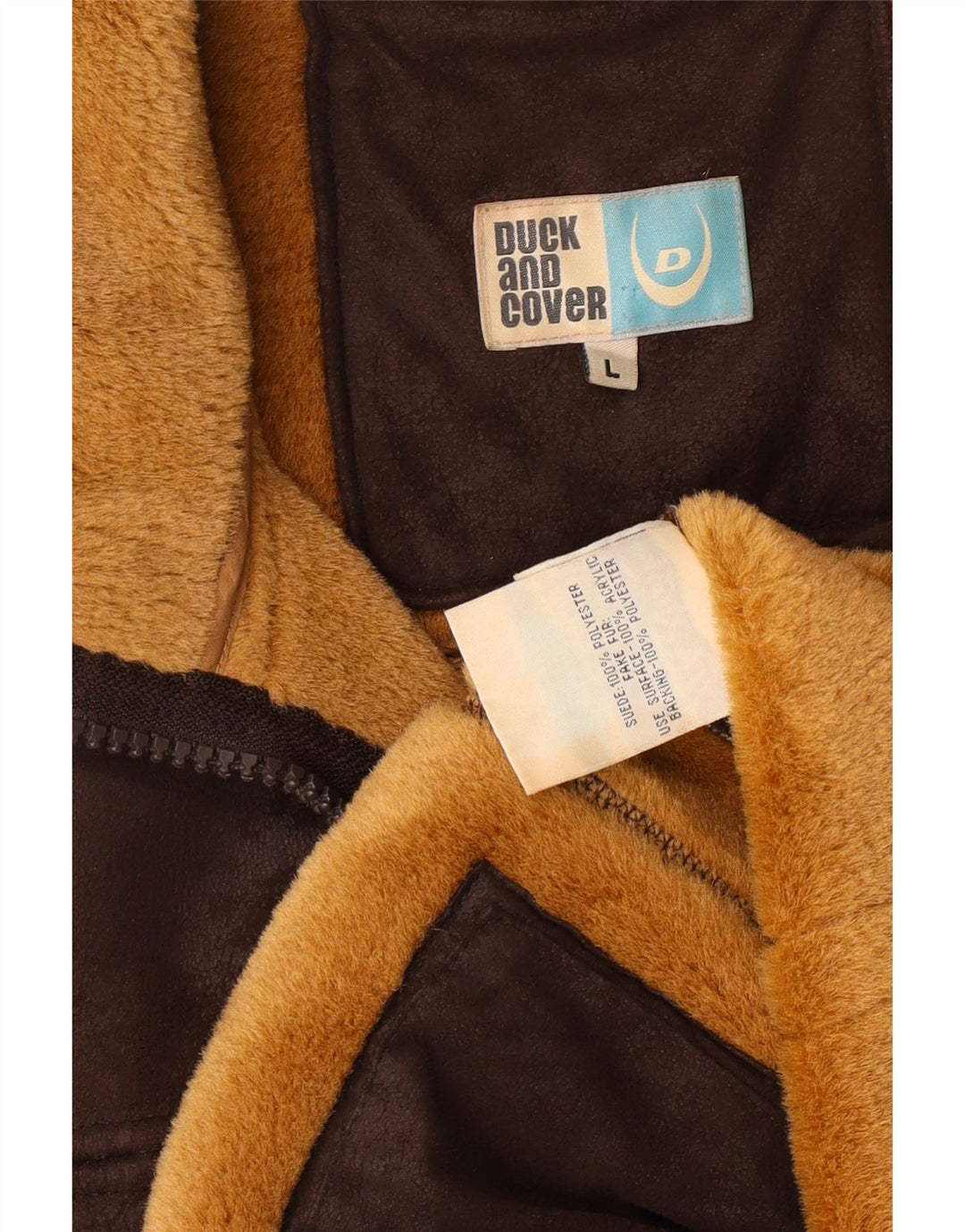 DUCK AND COVER Sherpa-Jacke für Herren, UK 40, Größe L, Braun, Polyester