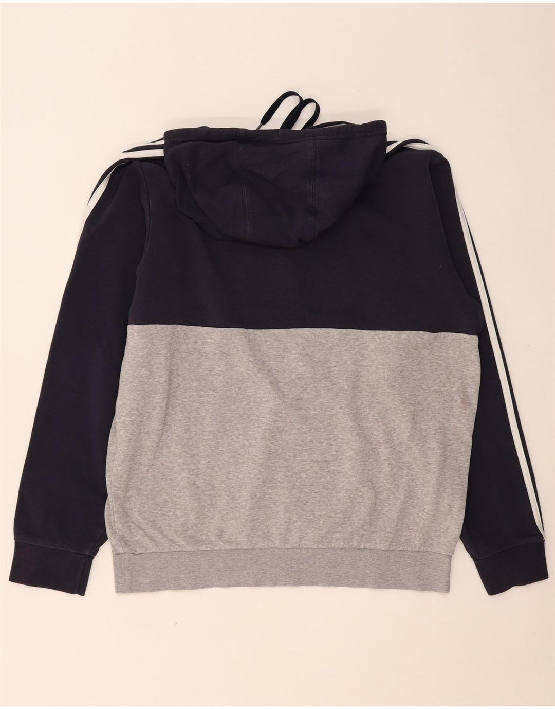 ADIDAS Herren-Kapuzenpullover mit Grafik, groß, graue Farbblock-Baumwolle