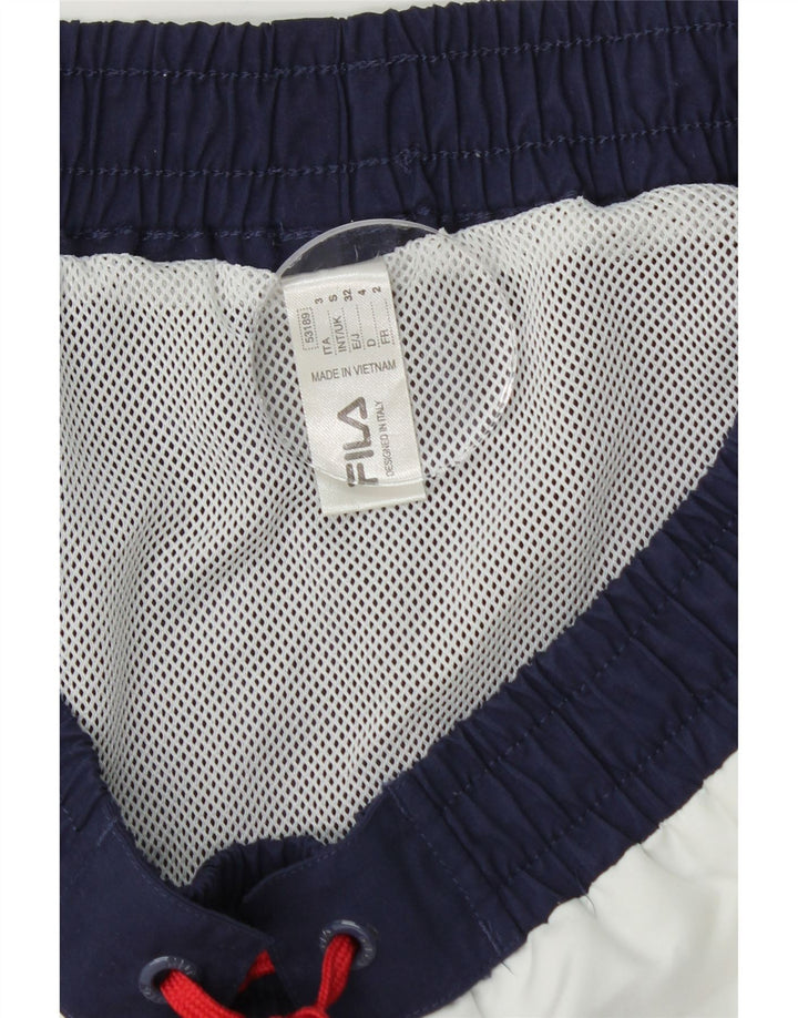 Fila Herren-Badeshorts, klein, marineblau, Farbblock-Polyester
