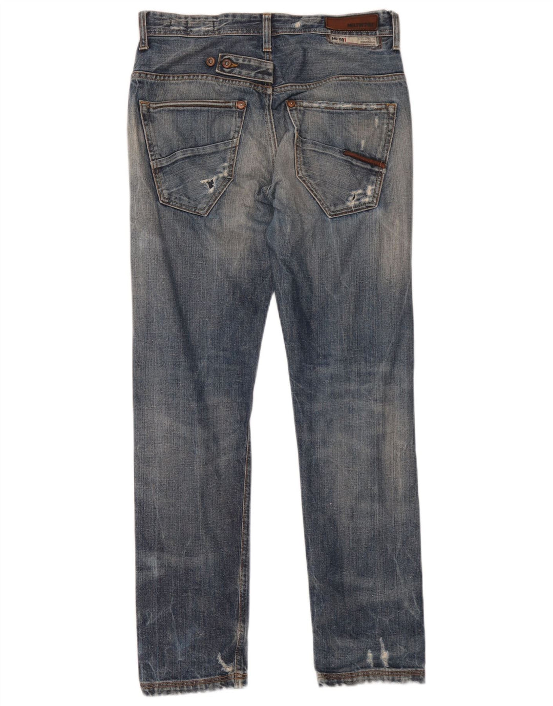 Meltin' Pot Herren Distressed Slim Jeans W28 L32 Blaue Baumwolle