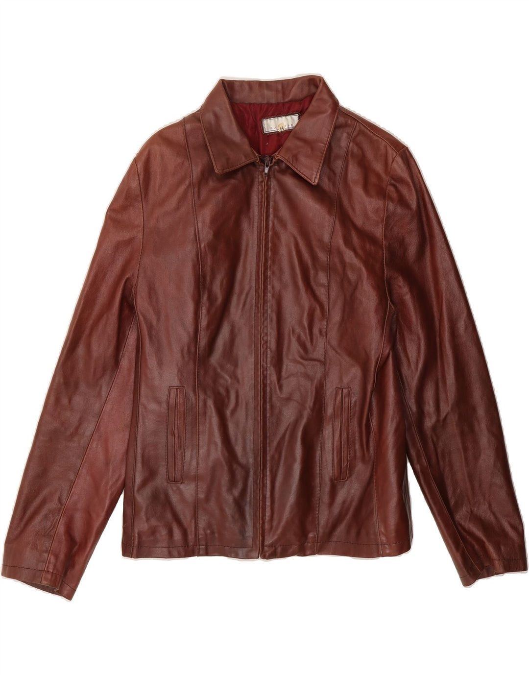 BAYSIDE Womens Leather Jacket UK 16 Large Brown Leather Vintage Bayside and Second-Hand Bayside from Messina Hembry 