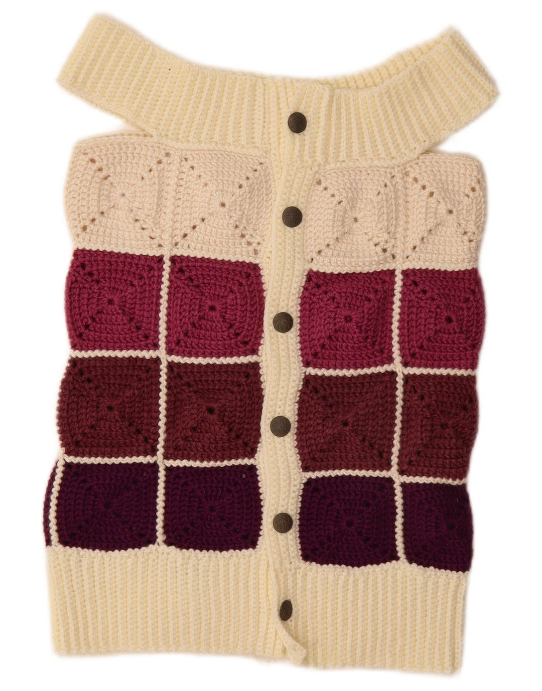 Vintage Damen Cardigan Pullover UK 8 Small Mehrfarbiger Farbblock