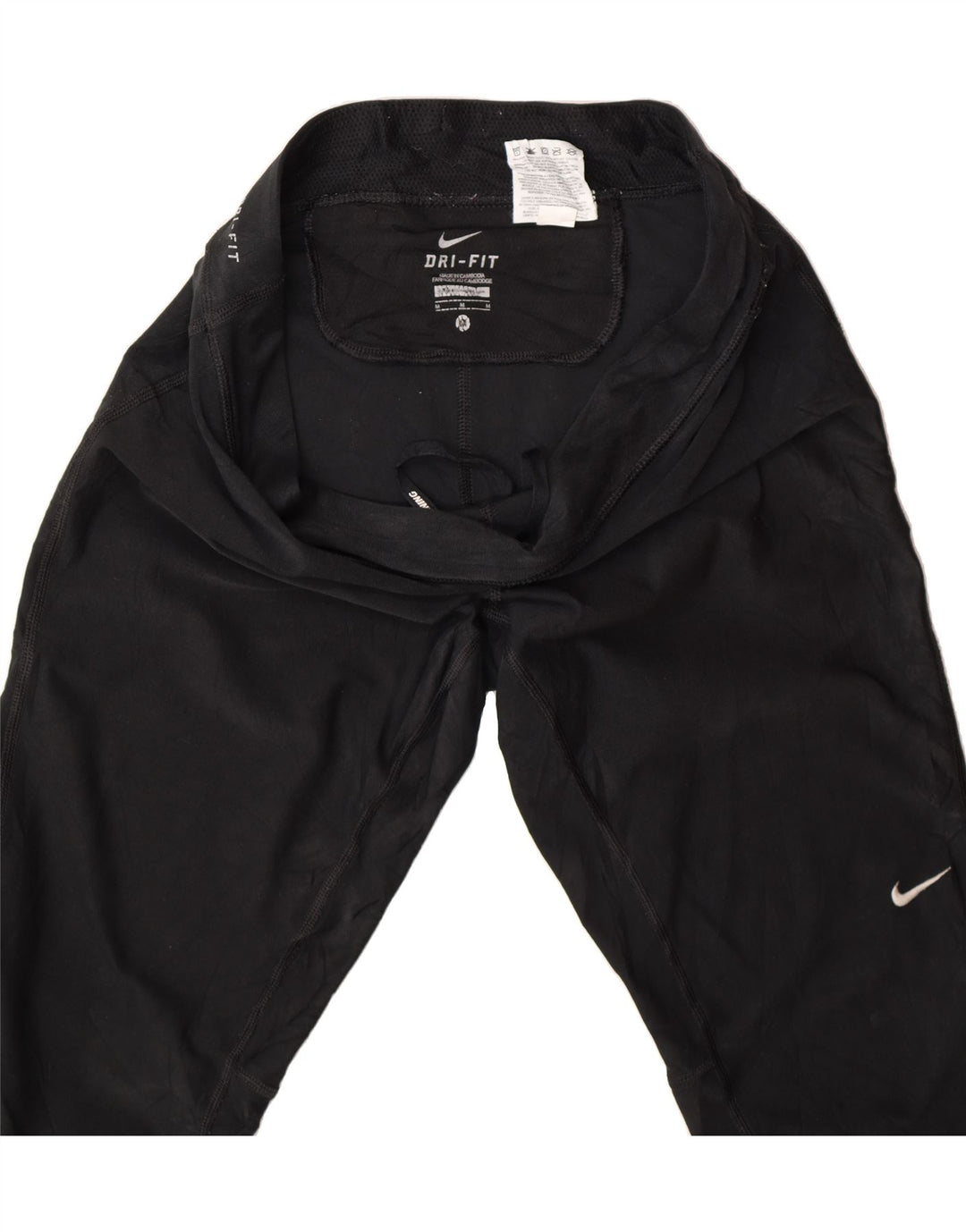 NIKE Womens Dri Fit Capri Leggings UK 14 Medium  Black Polyester Vintage Nike and Second-Hand Nike from Messina Hembry 