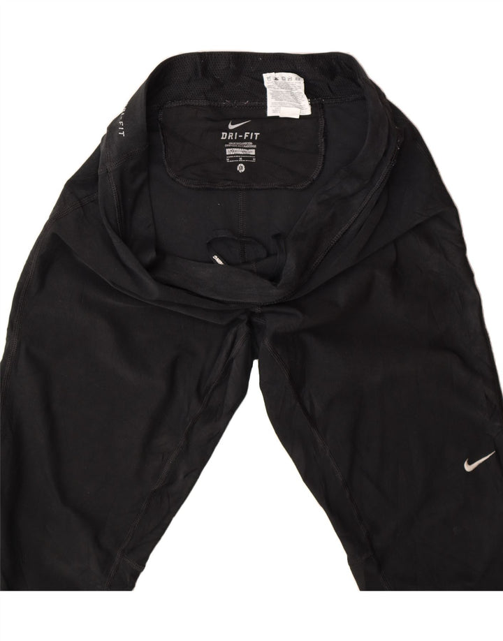 NIKE Womens Dri Fit Capri Leggings UK 14 Medium  Black Polyester Vintage Nike and Second-Hand Nike from Messina Hembry 