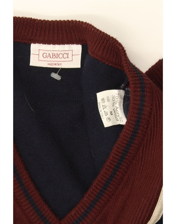 GABICCI Herren-Pullover mit V-Ausschnitt, mittleres Marineblau, Farbblock-Acryl