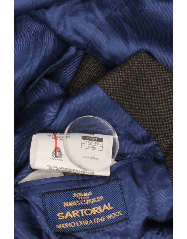 Marks & Spencer Herren-Blazer mit 2 Knöpfen, UK 44, 2XL, graue Wolle