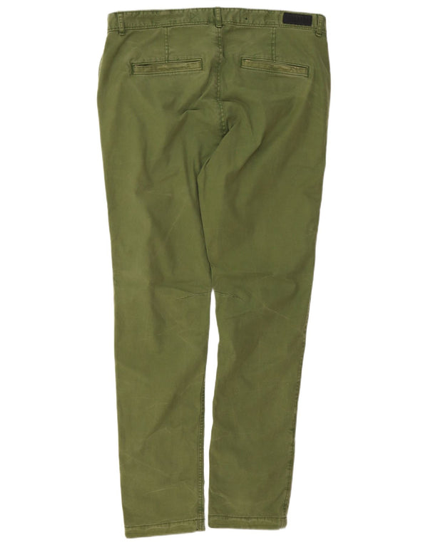 Superdry Slim Chino-Hose für Herren, XL, W38, L32, grüne Baumwolle
