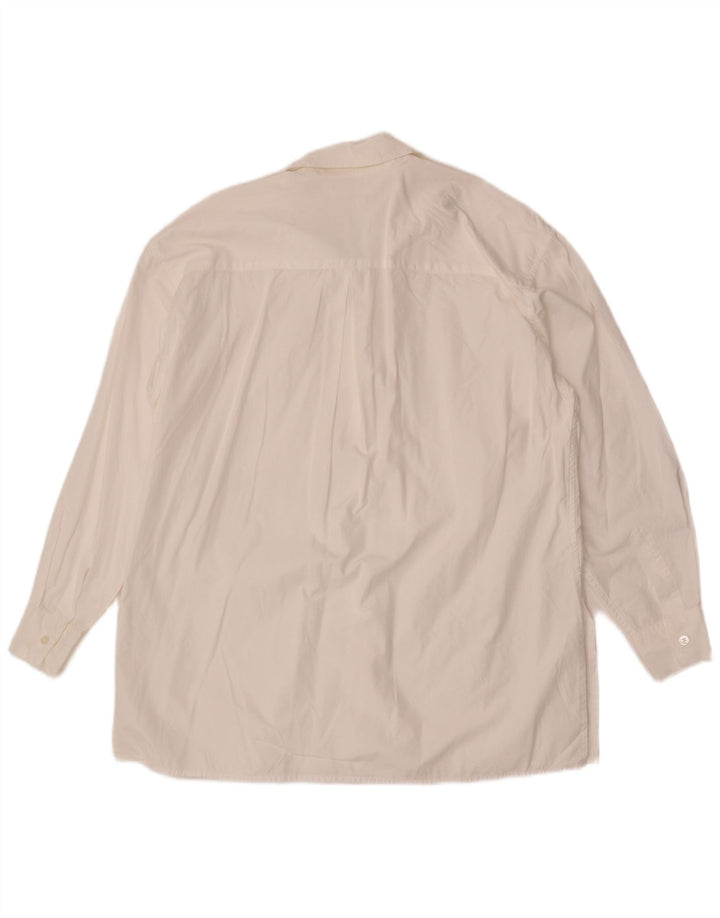 Banana Republic Damen-Oversize-Hemd, UK 14, mittelweiße Baumwolle