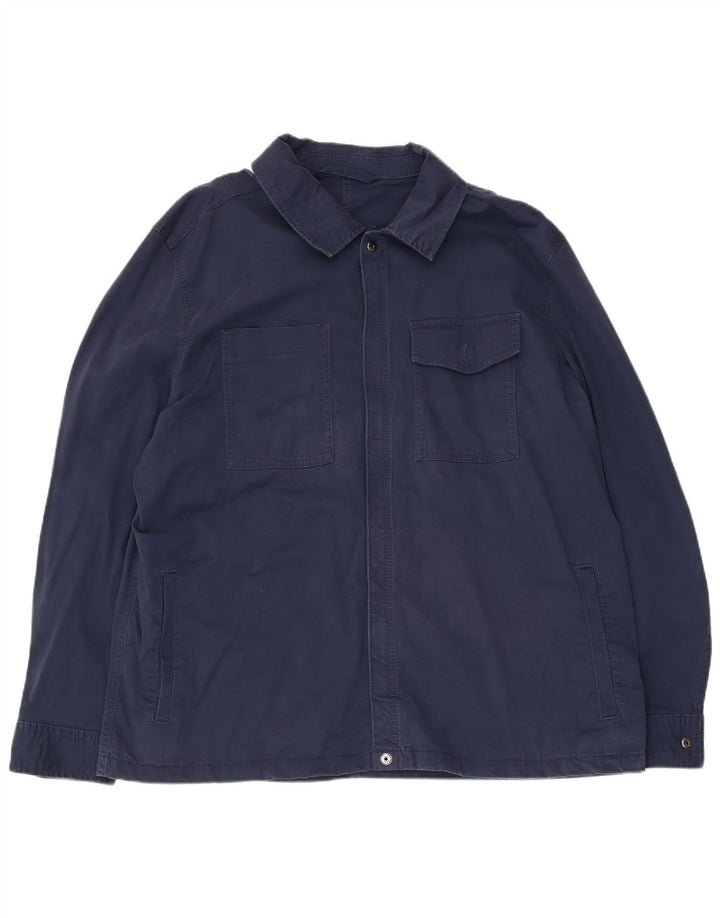 Marks & Spencer Herren-Utility-Jacke UK 46 3XL Marineblaue Baumwolle
