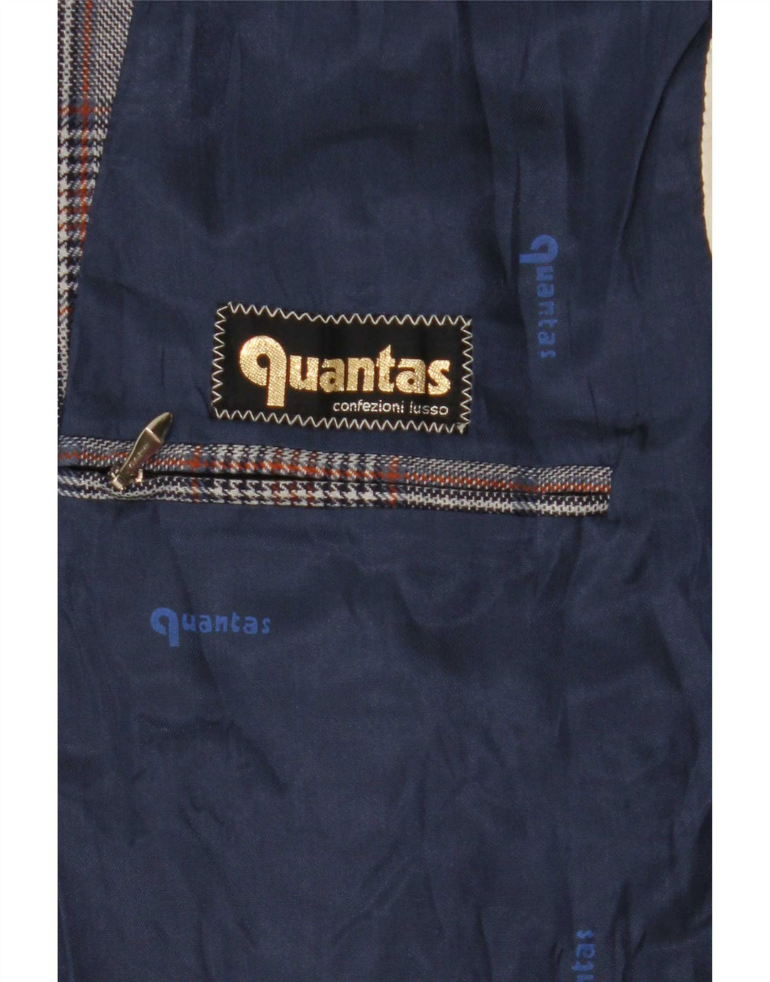 Quantas Damen Longline Blazer Jacke UK 14 Mittelblauer Hahnentritt