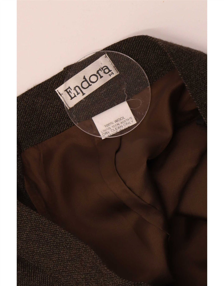 Endora Damen Maxirock UK 14 Medium W30 Braune Wolle