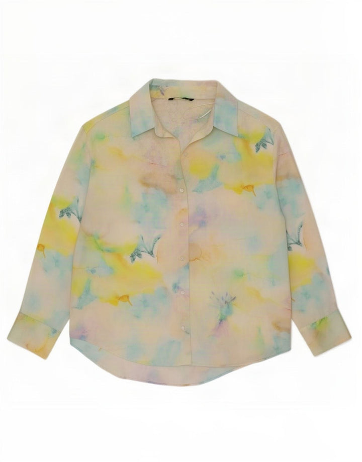 Zara Damen-Hemd UK 16, groß, mehrfarbig, Batik-Polyester