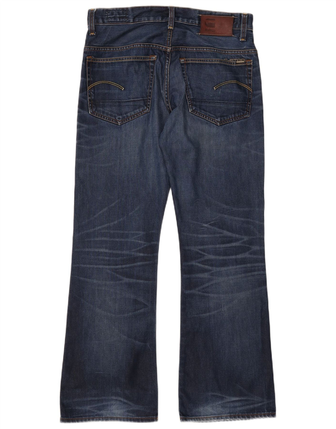 G-Star Herren 3301 Bootcut Jeans W34 L32 Blaue Baumwolle
