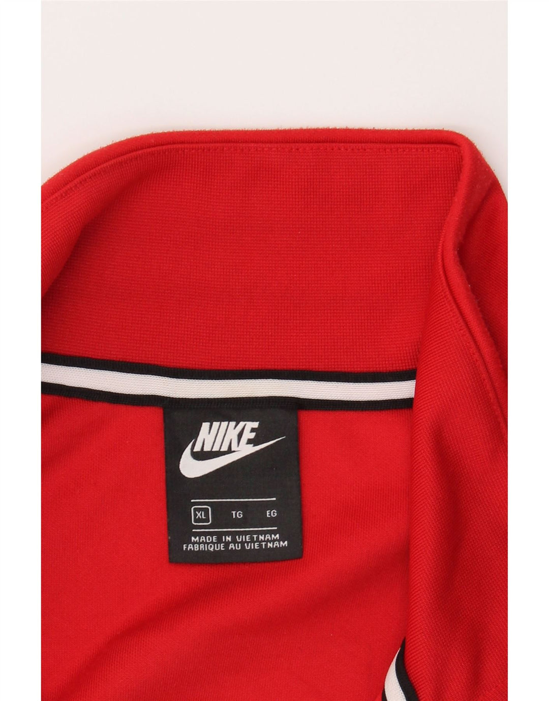 NIKE Mens Graphic Tracksuit Top Jacket XL Red Colourblock Polyester Vintage Nike and Second-Hand Nike from Messina Hembry 