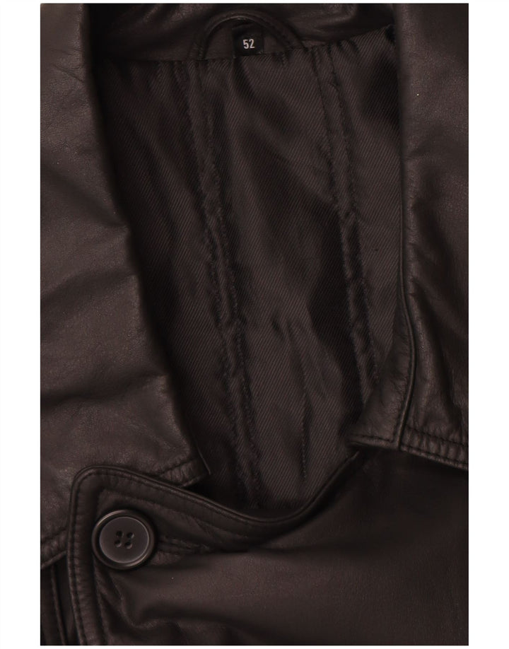 WESTBURY Herren Leder Trenchcoat IT 52 XL Schwarzes Leder