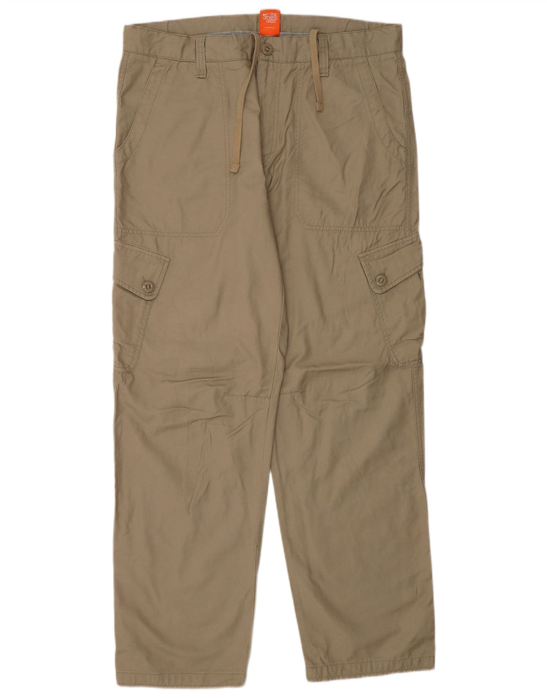NIKE Herren-Cargohose, gerade, Größe L, W36, L32, Beige, Baumwolle