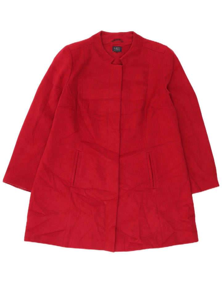 Marks & Spencer Damenmantel UK 18 XL Rot Polyester
