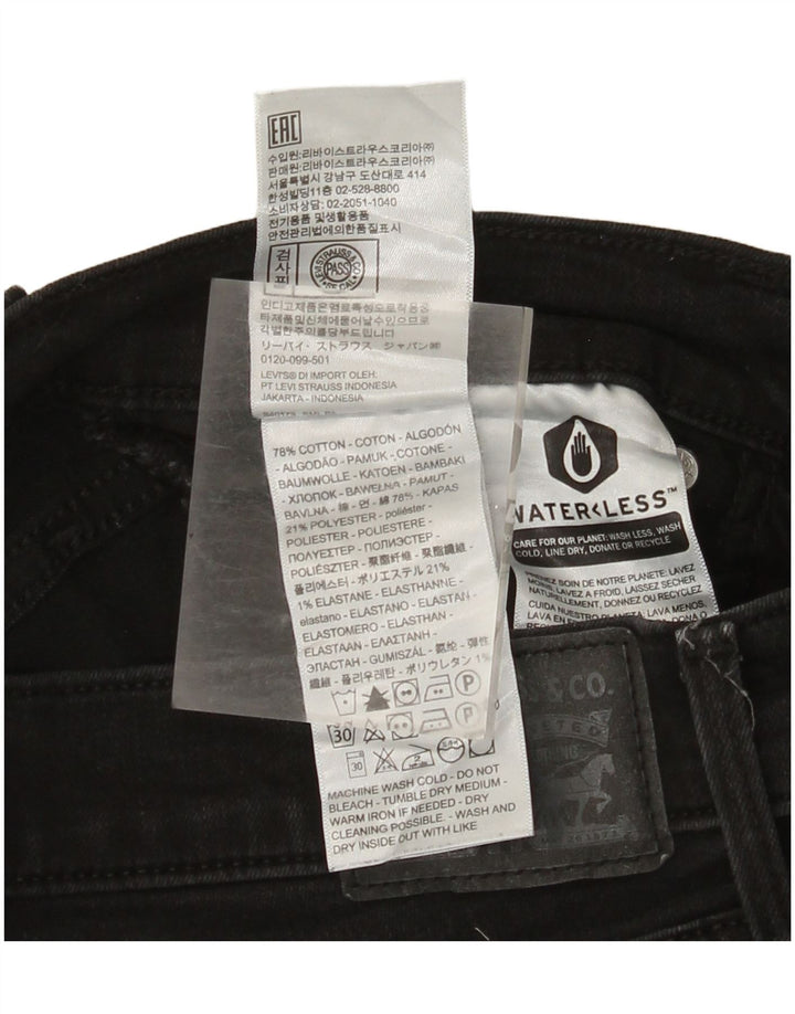 Levi's Damen 314 Shaping Straight Jeans W29 L30 Schwarze Baumwolle
