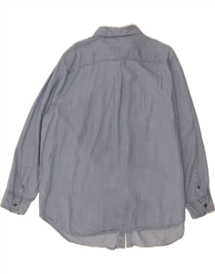 CHAPS Womens Plus Size Shirt UK 18 XL Blue Pinstripe Lyocell Vintage Chaps and Second-Hand Chaps from Messina Hembry 